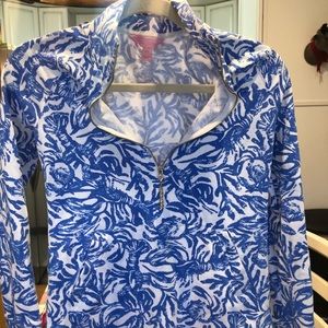 Lilly Pulitzer great condition women’s popover size XXS in blue lobster/crab